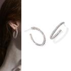 925 Silver Plating Rhinestone Hook Earring As Shown In Figure - One Size