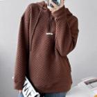 Plain Half-zip Hooded Sweatshirt