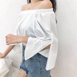 Boatneck Elbow-sleeve T-shirt