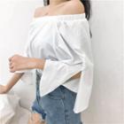 Boatneck Elbow-sleeve T-shirt