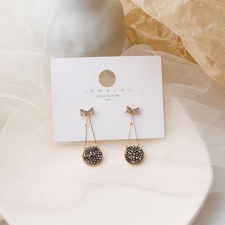 Rhinestone Disc Earring 1 Pair - E2880 - As Shown In Figure - One Size