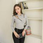 Zip-detail Slim-fit T-shirt