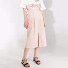 Paperbag-waist A-line Midi Skirt