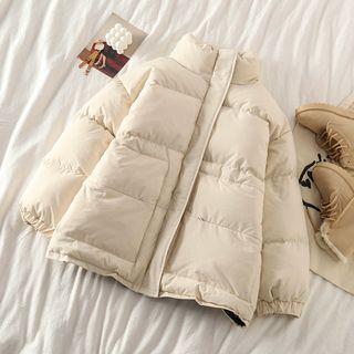 Plain Puffer Jacket As Figure - One Size