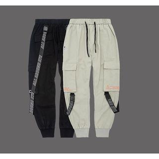 Letter Strap Jogger Pants