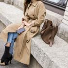 Belted Double-breasted Trench Coat Beige - One Size