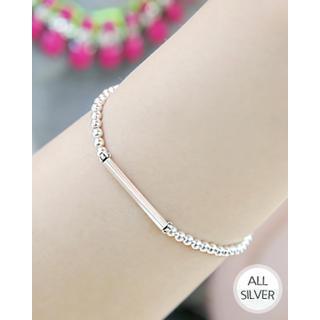 Bar Silver-ball Bracelet