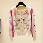 Floral Print Cardigan Almond - One Size