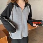 Raglan Hooded Zip Jacket / Midi A-line Skirt