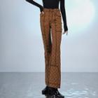 High Waist Checkered Bootcut Pants