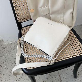 Chain Faux Leather Plain Crossbody Bag