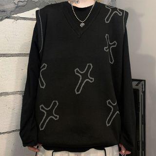 Chain Print Sweater Vest
