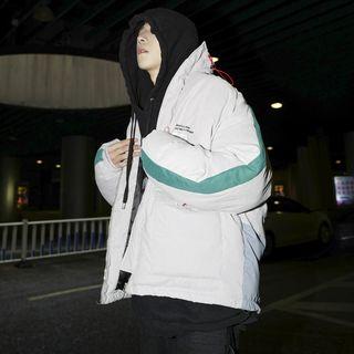 Loose-fit Colorblock Padded Coat