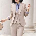 Long-sleeve Shirt / Plain Blazer / Button-up Vest / Mini Skirt / Dress Pants