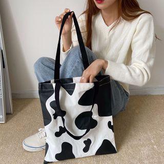Cow Print Canvas Tote Bag Dairy Cow - One Size
