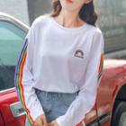 Long-sleeve Rainbow Panel T-shirt