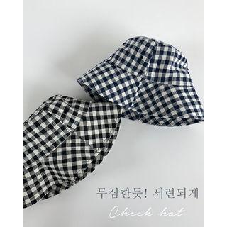 Checked Cotton Bucket Hat