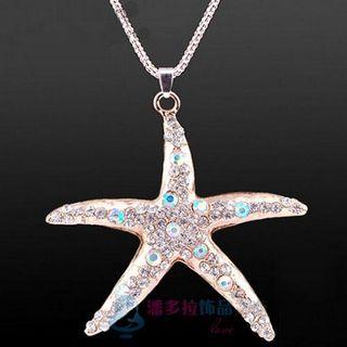 Rhinestone Long Necklace (various Designs)