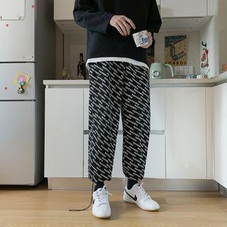 All Over Lettering Harem Pants