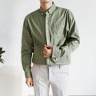 Plus Size Pocket-front Loose-fit Shirt