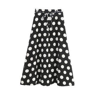 Dotted A-line Skirt Black - One Size