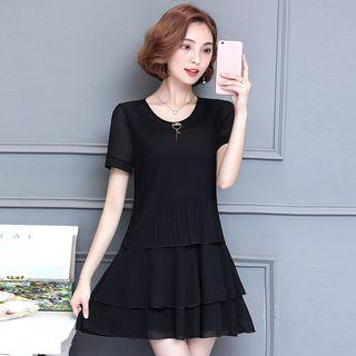 Tiered Short-sleeve Dress