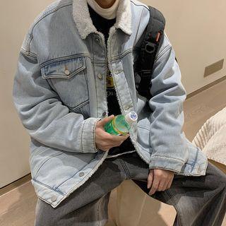 Fleece Lined Denim Cargo Jacket
