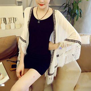 Fringe Chiffon Poncho