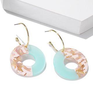 Panel Acrylic Disc Dangle Earring