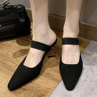 Pointy-toe Chunky Heel Mary Jane Mules