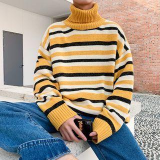 Turtle Neck Striped Sweater