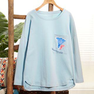 Loungewear Set: Printed Long-sleeve T-shirt + Pants