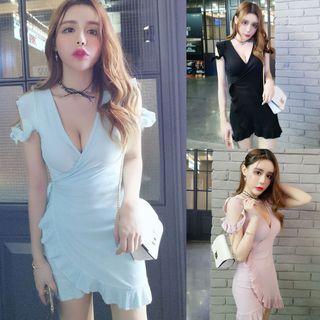 Ruffled Cutout Sheath Dress