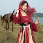 Traditional Chinese Long-sleeve Top / Spaghetti Strap Top / Skirt