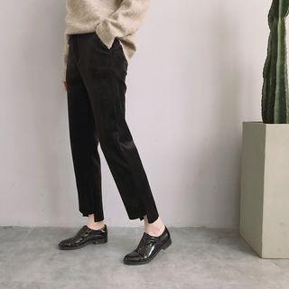 Asymmetric Hem Straight Cut Pants