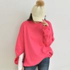 Oversized Brushed-fleece Lined Sweatshirt In 4 Colors