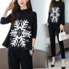 Long-sleeve Print T-shirt / Pants / Set