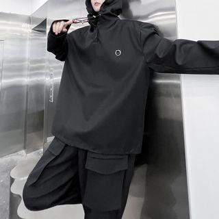 Long-sleeve Metal-accent Hoodie