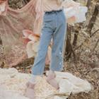 Embroidered Cropped Corduroy Wide-leg Pants