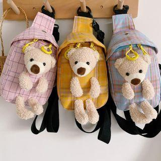 Bear Plaid Sling Bag