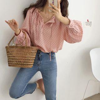 Long-sleeve Heart Pattern Top