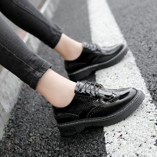 Patent Lace-up Brogue Shoes