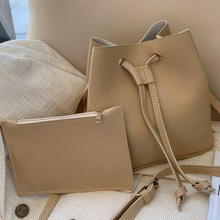 Faux-leather Basket Cross Bag