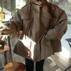 Plain Drawstring Coat