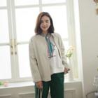 Raglan Mandarin-collar Zip-up Jacket