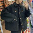 Oversized Fleece Jacket Black - One Size