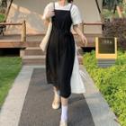 Strappy Midi A-line Dress / Short-sleeve T-shirt