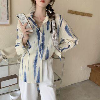Print Shirt Blue & Off-white - One Size