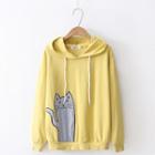 Plain Cat Print Hoodie