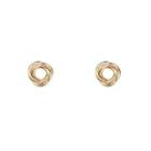Metal Stud Earring 1 Pair - S925 Silver Needle - Gold - One Size